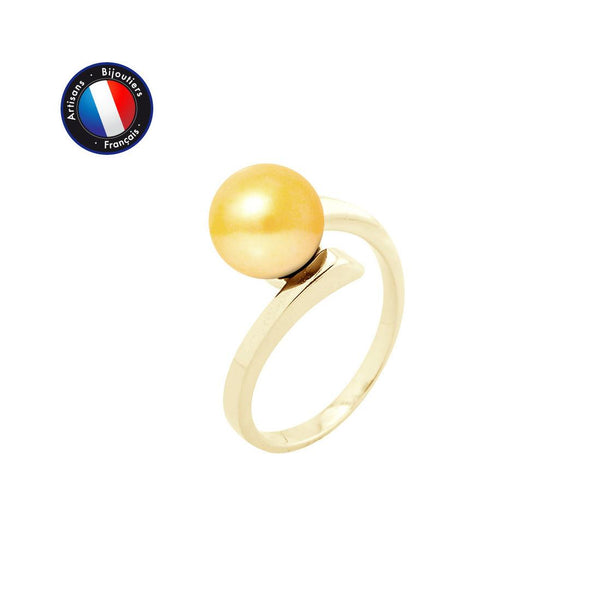 Anello- Perle coltivate d'acqua dolce- Diametro rotondo 8-9 mm Oro- Misura 48 (EU)- Oro giallo