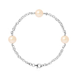 Bracciale - Perle coltivate d'acqua dolce rosa 9-10 mm