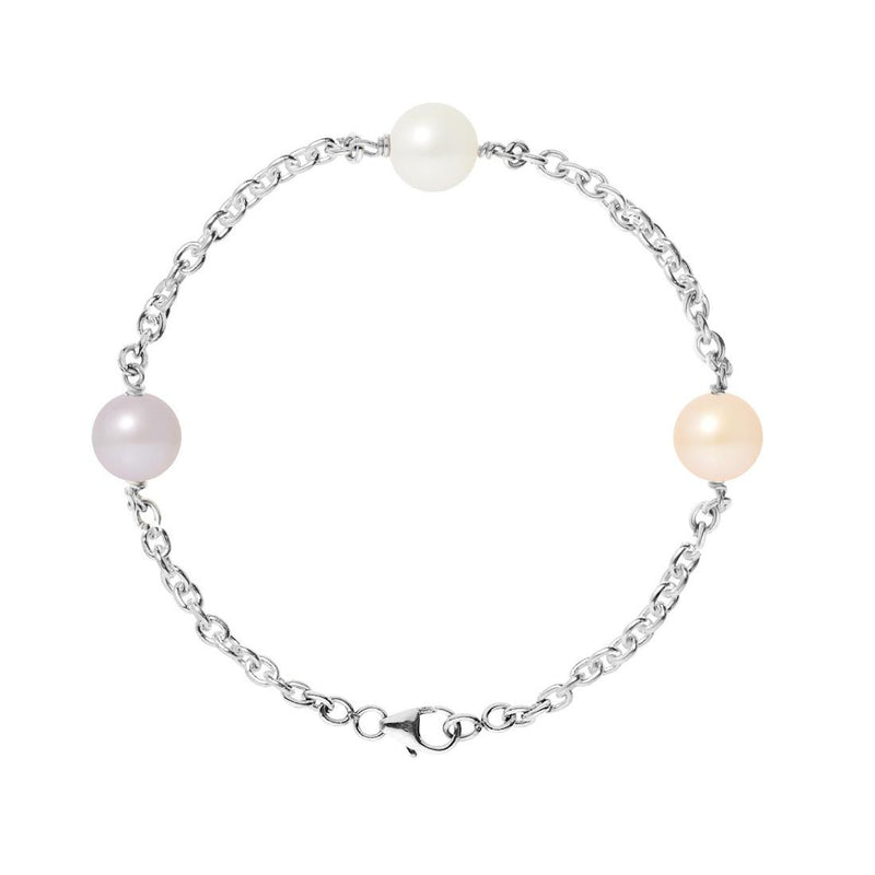 Bracciale - Perle coltivate d'acqua dolce multicolori 9-10 mm-