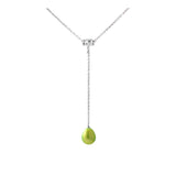 Collana cravatta - Perla coltivata d'acqua dolce - Diametro 9-10 mm Verde tonico - Argento sterling 925