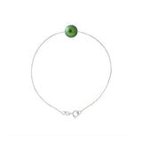 Bracciale - Perla coltivata d'acqua dolce - Diametro 8-9 mm Verde intenso - Argento sterling 925