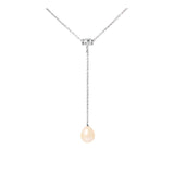 Collana cravatta - Perla coltivata d'acqua dolce - Diametro 9-10 mm Rosa - Argento sterling 925