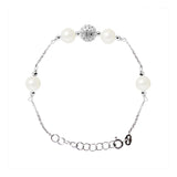 Bracciale con 4 perle coltivate d'acqua dolce - Diametro 6-7 mm Bianco - Argento 925 millesimi ÿ