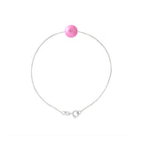 Bracciale - Perla coltivata d'acqua dolce - Diametro 8-9 mm Rosa fucsia - Argento sterling 925