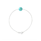 Bracciale - Perla coltivata d'acqua dolce - Diametro 8-9 mm Blu turchese - Argento sterling 925