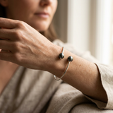 Bracciale con perle coltivate d'acqua dolce nere di Tahiti, argento 925 millesimi