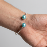Bracciale - Perle coltivate d'acqua dolce Diametro 9-10 mm Blu turchese - Argento sterling 925