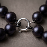 Bracciale - Perle coltivate d'acqua dolce - Semirotonde 5-6 mm Nero Tahiti - Argento