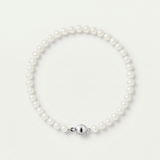 Bracciale - Perle coltivate d'acqua dolce - Semitonde 5-6 mm Bianco - Gioielli da donna - Argento 925 millesimi