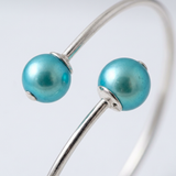 Bracciale - Perle coltivate d'acqua dolce Diametro 9-10 mm Blu turchese - Argento sterling 925