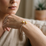 Bracciale - Perle Coltivate D'acqua Dolce Diametro 9-10 mm Oro - Argento 925 millesimi