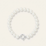 Bracciale - Perle coltivate d'acqua dolce - Semitonde 8-9 mm Bianco naturale - Gioielli da donna - Argento 925 millesimi