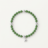 Bracciale Portafortuna - Perla d'acqua dolce - Rotonda 5-6 mm Verde intenso
