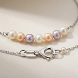 Bracciale - Perla coltivata d'acqua dolce - Diametro 3-4 mm Multicolor - Oro bianco