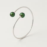 Bracciale - Perle Coltivate D'acqua Dolce Diametro 9-10 mm Verde Intenso - Argento Sterling 925