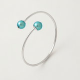 Bracciale - Perle coltivate d'acqua dolce Diametro 9-10 mm Blu turchese - Argento sterling 925