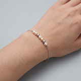 Bracciale - Perla coltivata d'acqua dolce - Diametro 3-4 mm Multicolor - Oro bianco