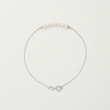 Bracciale - Perla coltivata d'acqua dolce - Diametro 3-4 mm Oro bianco-bianco