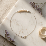 Bracciale - Perla coltivata d'acqua dolce - Diametro 3-4 mm Oro bianco-bianco