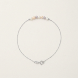 Bracciale - Perla coltivata d'acqua dolce - Diametro 3-4 mm Multicolor - Oro bianco