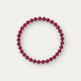 Bracciale portafortuna - Perla d'acqua dolce - Rotonda 5-6 mm Rosso ciliegia