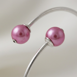 Bracciale - Perle coltivate d'acqua dolce Diametro 9-10 mm Rosa fucsia - Argento sterling 925
