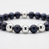 Bracciale portafortuna - Perla d'acqua dolce - Rotonda 5-6 mm Nera Tahiti