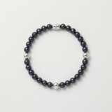 Bracciale portafortuna - Perla d'acqua dolce - Rotonda 5-6 mm Nera Tahiti