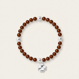 Bracciale portafortuna - Perla d'acqua dolce - Rotonda 5-6 mm Cioccolato