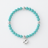 Bracciale portafortuna - Perla d'acqua dolce - Rotonda 5-6 mm Blu turchese