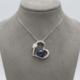 Collana in argento e perle nere