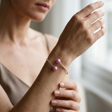 Bracciale - Perle coltivate d'acqua dolce Diametro 9-10 mm Rosa fucsia - Argento sterling 925