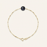 Bracciale - Perla coltivata - Diametro 8-9 mm Nera Tahiti - Oro giallo