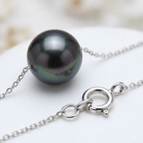 Bracciale - Perla coltivata d'acqua dolce - Diametro 8-9 mm Nera di Tahiti - Argento 925 millesimi