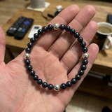 Bracciale portafortuna - Perla d'acqua dolce - Rotonda 5-6 mm Nera Tahiti