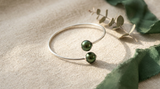 Bracciale - Perle Coltivate D'acqua Dolce Diametro 9-10 mm Verde Intenso - Argento Sterling 925