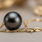 Bracciale - Perla coltivata - Diametro 8-9 mm Nera Tahiti - Oro giallo