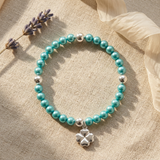 Bracciale portafortuna - Perla d'acqua dolce - Rotonda 5-6 mm Blu turchese