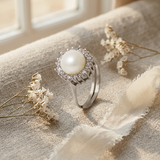 Anello con perla coltivata bianca | Felicia