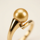 Anello- Perle coltivate d'acqua dolce- Diametro rotondo 8-9 mm Oro- Misura 48 (EU)- Oro giallo