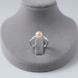 BagueJonc - Perla coltivata d'acqua dolce - Diametro 6-7 mm Rosa - Argento 925 millesimi