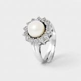 Anello in argento e perla bianca | Luana