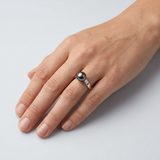 Anello - Perle coltivate di Tahiti - Diametro rotondo 8-9 mm - Gioielli da donna - Oro bianco