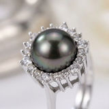 Anello in argento e perla nera | Felicia