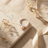Anello con perla coltivata rosa | Irina