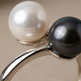Anello Duo in oro bianco e perla coltivata