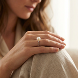 Anello in oro e perla di Tahiti | Alessandra