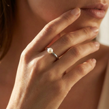 Anello rigido - Perla coltivata d'acqua dolce - Diametro 6-7 mm Bianco - Gioielli da donna - Argento sterling 925