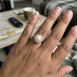 Anello con perla coltivata bianca | Felicia