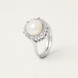 Anello con perla coltivata bianca | Felicia